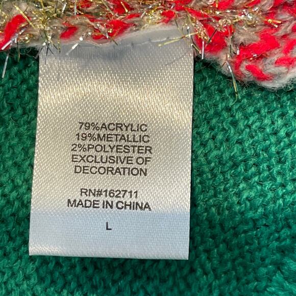 Major Label Group Cool Cat MEOWY CHRISTMAS Ugly Christmas Sweater Size Large - Picture 5 of 5